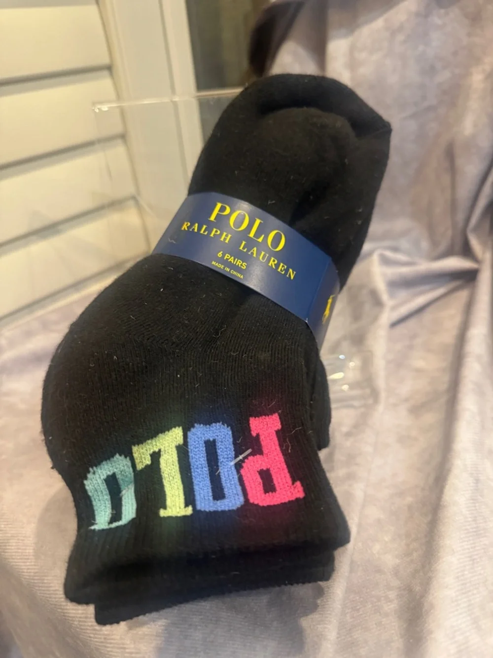 Polo by‎ Ralph Lauren Black Casual Socks with Multicolor Logo